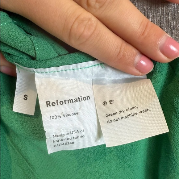 REFORMATION Green Lola Floral Boho Print Ruffle Wrap Mini Dress - Picture 9 of 10